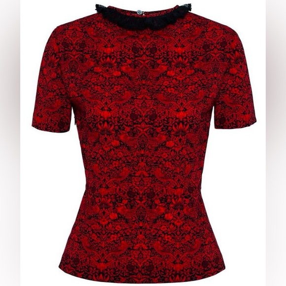Marc By Marc Jacobs Tops - NEW Marc by Marc Jacobs Short Sleeve Top With Peplum in Ruby Red Multi